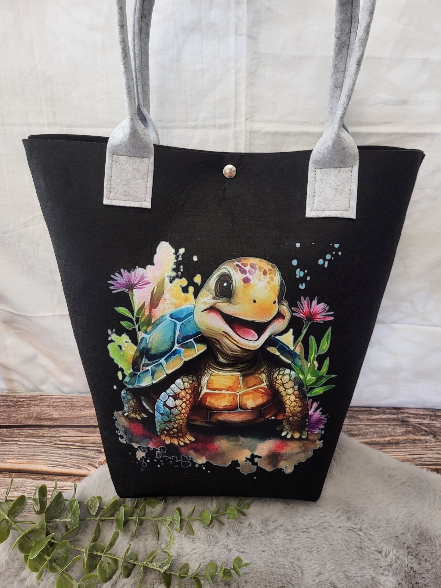 Stylischer Filz Shopper – robuste Filztasche mit Henkel | optional personalisiert | nachhaltige Einkaufstasche Damen