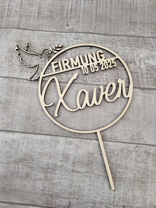 Caketopper Firmung personalisiert