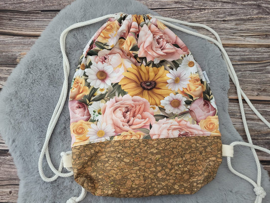 Rucksack Blumen/Kork