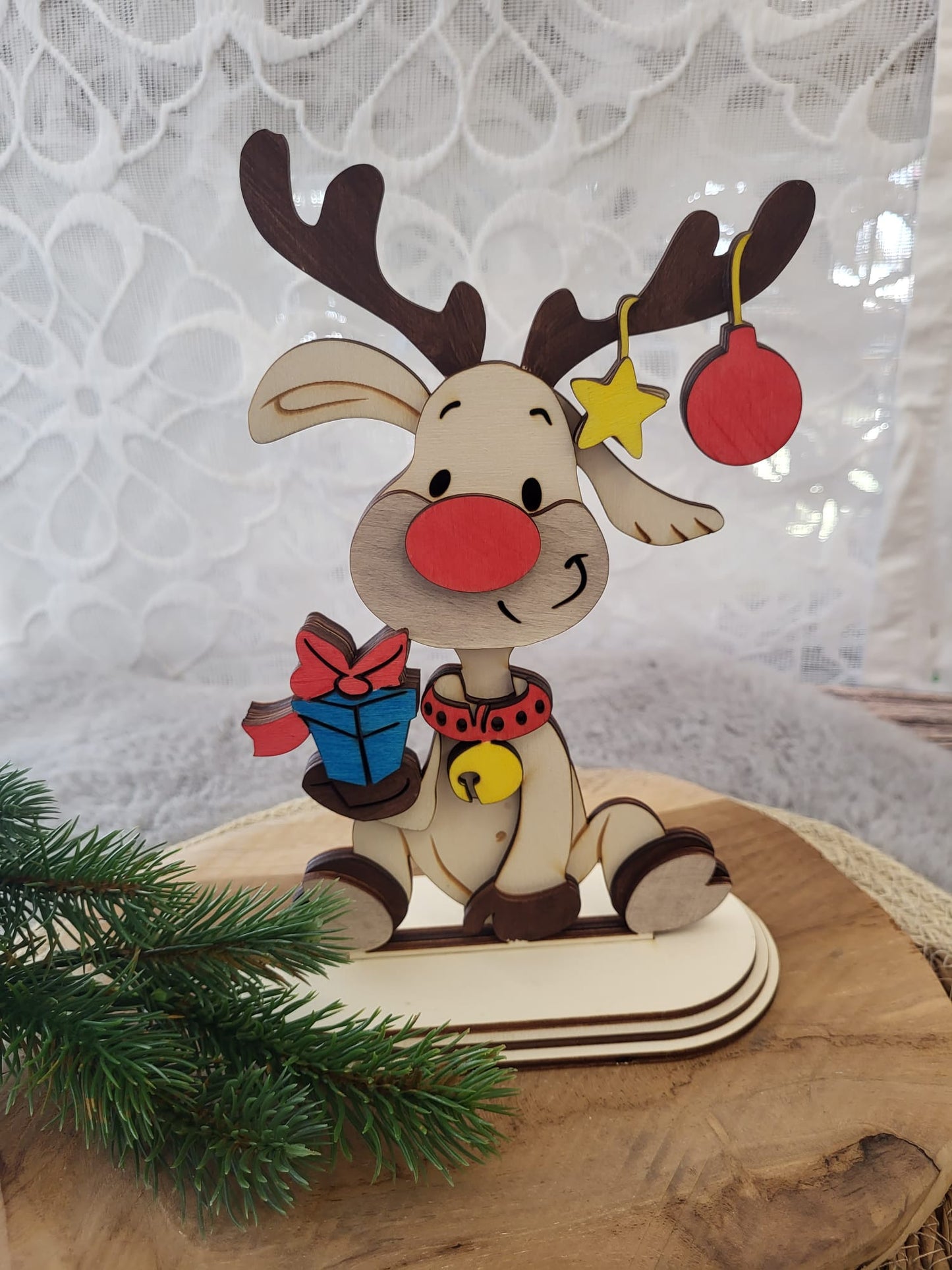 Holzaufsteller Weihnachten | Rentier | 20 cm | Handgemacht | Deko | Geschenkidee | Winter Deko (Kopie)