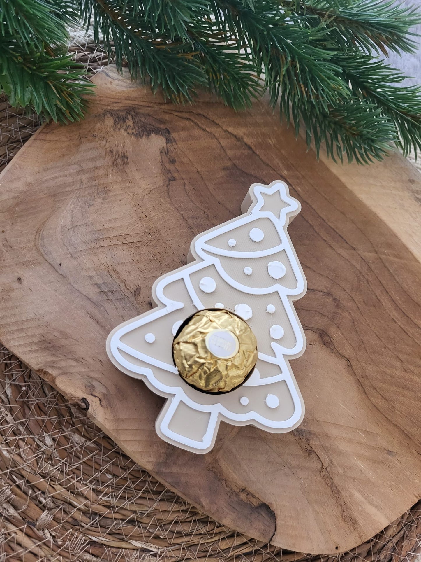 Weihnachtsbaum Schokohalter | 3D-Druck | Ferrero Rocher Halter | Weihnachtsdeko | Handgemacht | Geschenkidee | PLA Deko 🎄