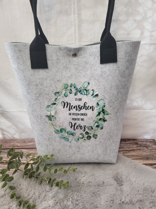 Stylischer Filz Shopper – robuste Filztasche mit Henkel | optional personalisiert | nachhaltige Einkaufstasche Damen