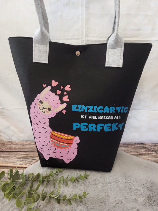 Stylischer Filz Shopper – robuste Filztasche mit Henkel | optional personalisiert | nachhaltige Einkaufstasche Damen