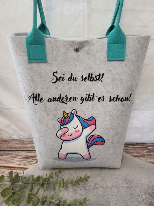 Stylischer Filz Shopper – robuste Filztasche mit Henkel | optional personalisiert | nachhaltige Einkaufstasche Damen