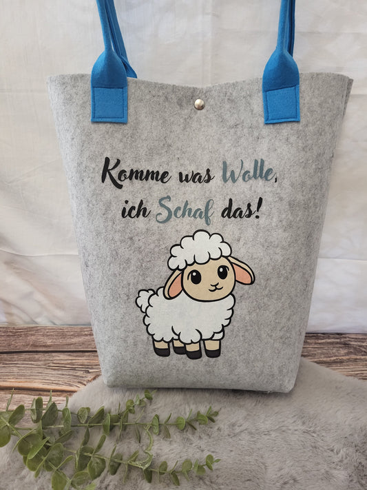 Stylischer Filz Shopper – robuste Filztasche mit Henkel | optional personalisiert | nachhaltige Einkaufstasche Damen