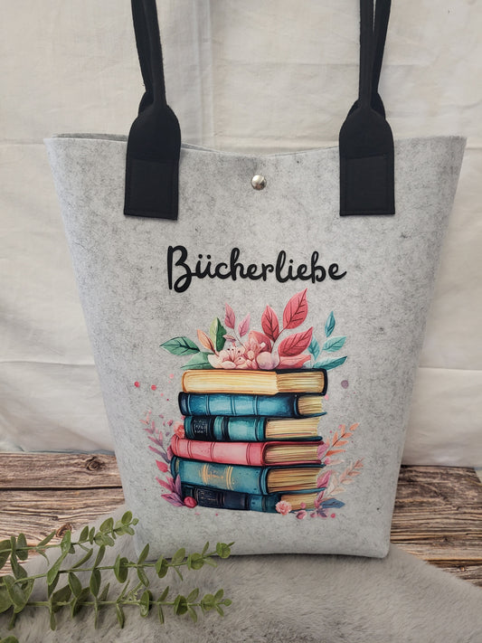 Stylischer Filz Shopper – robuste Filztasche mit Henkel | optional personalisiert | nachhaltige Einkaufstasche Damen
