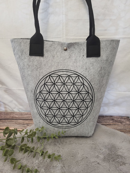 Stylischer Filz Shopper – robuste Filztasche mit Henkel | optional personalisiert | nachhaltige Einkaufstasche Damen