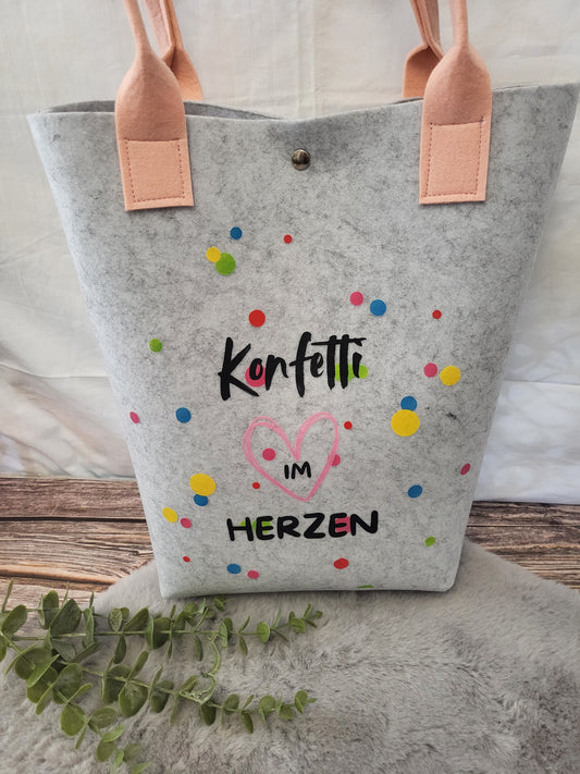 Stylischer Filz Shopper – robuste Filztasche mit Henkel | optional personalisiert | nachhaltige Einkaufstasche Damen