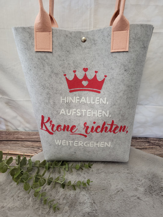 Stylischer Filz Shopper – robuste Filztasche mit Henkel | optional personalisiert | nachhaltige Einkaufstasche Damen