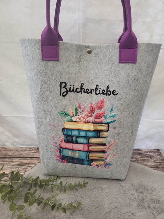 Stylischer Filz Shopper – robuste Filztasche mit Henkel | optional personalisiert | nachhaltige Einkaufstasche Damen